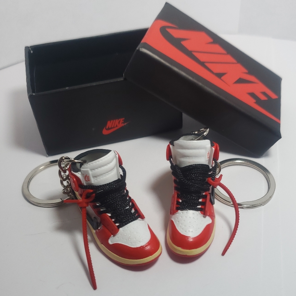 MINI 3D Off‎ White Jordan 1  Fashion Sneaker Keychains